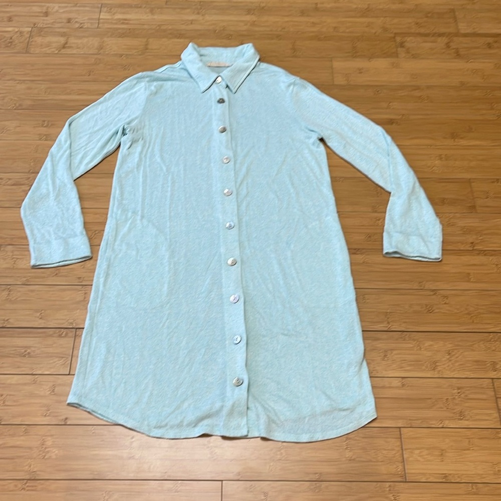 Soft Surroundings Nightgown Dress Cozy Soft Loungewear With Buttons Size S